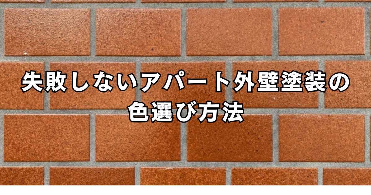 失敗しないアパート外壁塗装の色選び方法
