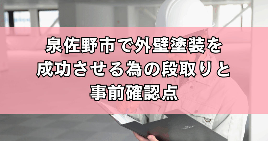 泉佐野市で外壁塗装を成功させる為の段取りと事前確認点