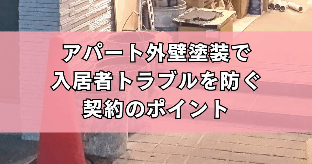 アパート外壁塗装で入居者トラブルを防ぐ契約のポイント