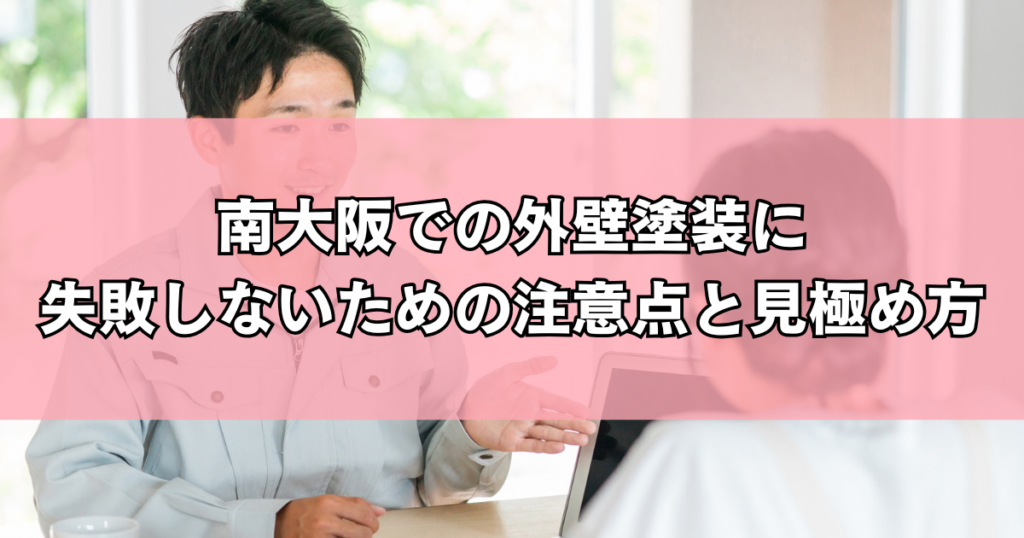 南大阪での外壁塗装に 失敗しないための注意点と見極め方
